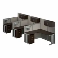 BUSH BUSINESS FURNITURE Modular Cubicle Workstation: 62 7/8 in Overall Ht, 193 1/2 in Overall Wd (MPN OIAH006MR)