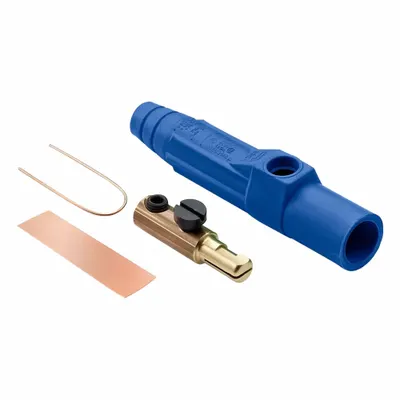 LEVITON Single Pole Inline: Male, Blue, 600V AC/600V DC, 150 A, Single Set Screw Termination - Plugs with Set Screw Terminations