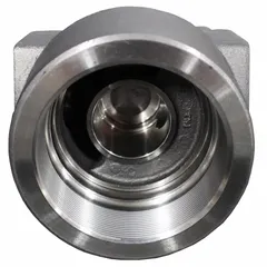 Replacement filter head for hydraulic filtration systems. Used to mount and seal filter elements in Parker filtration equipment. Suitable for industrial machinery requiring clean hydraulic fluid.