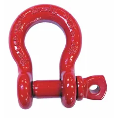 Anchor shackle with a working load limit of 6,500 lb and a compatible sling width of 1 11/16 in. Silver body. Used in lifting and rigging to connect slings, hooks, or hardware to a load.