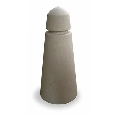 WAUSAU TILE Decorative Bollard: Round Shape, Gray, 41 in Overall Ht, 41 in Overall Lg - Round Decorative Bollards