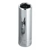 SK PROFESSIONAL TOOLS Socket: Metric, 1/4 in Drive Size, 13 mm Socket Size, 12-Point, Deep, Chrome (MPN 44712)