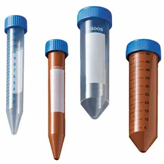 Centrifuge Tube, Polypropylene, 50 mL, Conical Bottom, Graduated, with Blue HDPE Closure