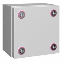 RITTAL Enclosure: Light Gray, Steel, 7 in x 7 in x 5 in, NEMA 1/12/3R/4, Solid Cover (MPN 1502000)