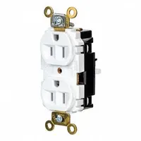 HUBBELL Receptacle: Duplex, 5-15, White, 125V AC, 15 A, 2 Pole / 3 Wire (MPN HBL5262STW)