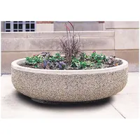 Planter Bollard: Circle, Beige, 17 in Overall Ht, Round Shape, Beige (MPN TF4125W22)