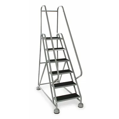 COTTERMAN Rolling Ladder: 4.5 ft Platform Ht, Partially Assembled, Steel - Steel Ultra-Stable Weight-Actuated Ladders