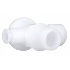Plastic-bodied solenoid valve used as a cartridge and mixing valve part for wash fountains. Controls water flow in commercial restroom fixtures. Manufactured by BRADLEY.