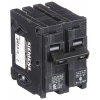The SIEMENS Q240 is a 40 A, 2-pole miniature circuit breaker for 120/240V AC systems. It provides overcurrent protection in plug-in format for load centers. Suitable for branch circuit protection in residential and light commercial applications