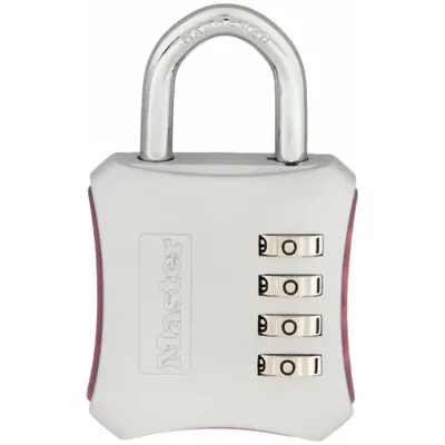 MASTER LOCK Combination Padlock: Scrolling Combo, Silver, Zinc Die-Cast, Std Shackle - TSA Approved Luggage Combination Padlocks