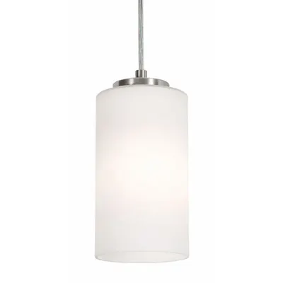 AFX INC. Decorative Pendant: 4 in Dia, 6 1/2 in Ht, Satin Nickel, 60 W, 120V AC - Leo Pendant Lights