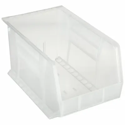 AKRO-MILS Hang and Stack Bin: 11 in x 18 in x 10 in, Clear, Label Holder Included - Clearview Plastic Bins