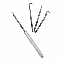 ULLMAN Hook/Pick Set: Steel, Angle/Hook/Straight, 45° Angle/90° Angle/Hook/Straight Tip (MPN H4W)