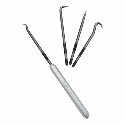 ULLMAN Hook/Pick Set: Steel, Angle/Hook/Straight - Interchangeable-Tip Hook Sets