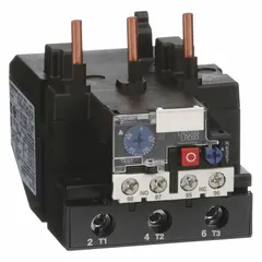 IEC thermal overload relay with integrated bimetallic elements for motor protection against overload and phase loss. Rated 48 A to 65 A, 3 poles, with 1NO/1NC auxiliary contacts and screw clamp terminals. Compatible with TeSys Deca contactors (80 to 95 A models). Maximum voltage rating 1000V AC.