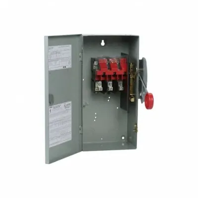 EATON Safety Switch: Non-Fusible, 60 A, Three Phase, 600V AC, Galvanized Steel - Non-Fusible Safety Switches