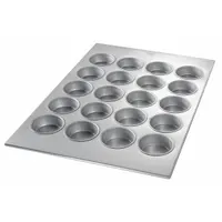 CHICAGO METALLIC Jumbo Muffin Pan: Aluminized Steel, 20 Slots, 17 7/8 in Overall Wd, 26 ga Gauge (MPN 44515)