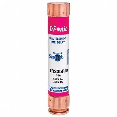 MERSEN Fuse: Class RK5, TRS-RID Series, Time-Delay, 35 A, 600 V AC, 300 V DC - Time-Delay Cylindrical Fuses