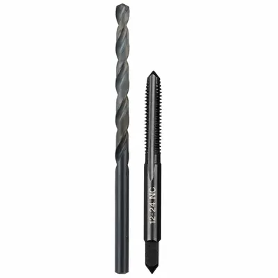 MILWAUKEE Plug Tap and Drill Bit: 2 Pc, #12-24 Tap - Drill Bit & Hand Tap Sets