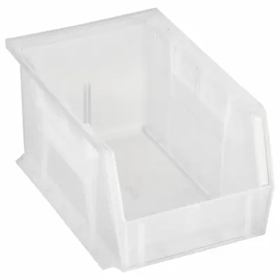 AKRO-MILS Hang and Stack Bin: 6 in x 9 1/4 in x 5 in, Clear, Label Holder Included - Clearview Plastic Bins