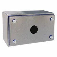 HAMMOND Push Button Enclosure: 30mm, 1 Holes, 304 Stainless Steel, NEMA 12/3R/4/4X (MPN HYPB1SS)
