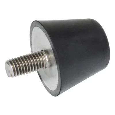 JW WINCO Vibration-Isolating Mount: Flat Conical, Buna-N - Male x Non-Threaded Vibration-Isolating Mounts