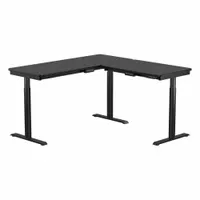 VERSADESK Standing Desk: Black, Wood, 60 in Overall Wd, 60 in Overall Dp, 45 1/2 in Max Desktop Ht (MPN VT1296060-01-01)