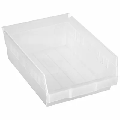 QUANTUM STORAGE SYSTEMS Shelf Bin: 11 5/8 in Overall Lg, 8 3/8 in x 4 in, Clear - Clearview Plastic Shelf Bins