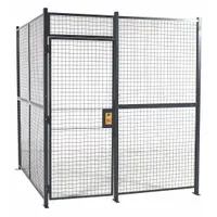 RAPIDWIRE Welded Partition Cage: 10 ft W x 20 ft D 10 ft H, Gray, 2 Sides, Powder-Coated (MPN 1020102W)