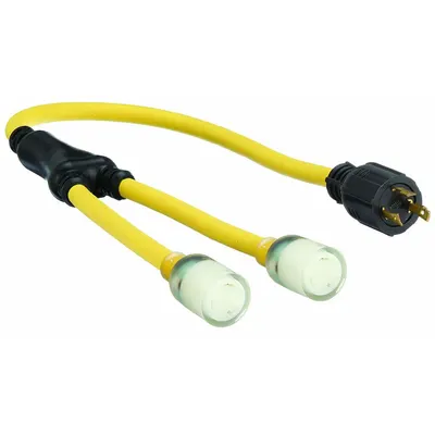 OEM Cord Adapter: 3 ft Lg - Twist-Lock Plug Extension Cord Adapters with Splitters