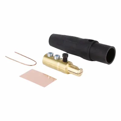 LEVITON Series Taper Nose Cam: Male, Black, 600V AC/600V DC, 400 A, Double Set Screw Termination - Plugs with Set Screw Terminations