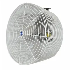 The SCHAEFER GVK20 is a standard industrial wall-mount fan with a 20-inch blade diameter. It operates on 115/230V AC, features a 1/3 hp motor with variable speed, and is designed for non-oscillating, arm-mounted wall installation. Typical applications include spot cooling, ventilation, and air circulation in factories, warehouses, and workshops.