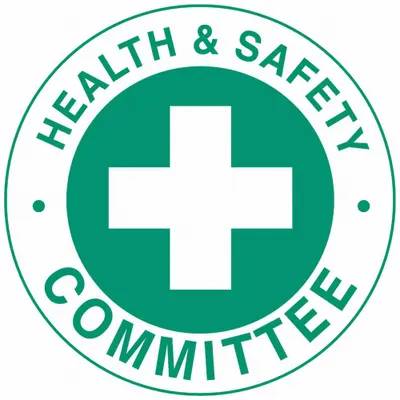 BRADY Hard Hat Label: Health & Safety Committee, 2 in Dia, English, Non-Reflective
