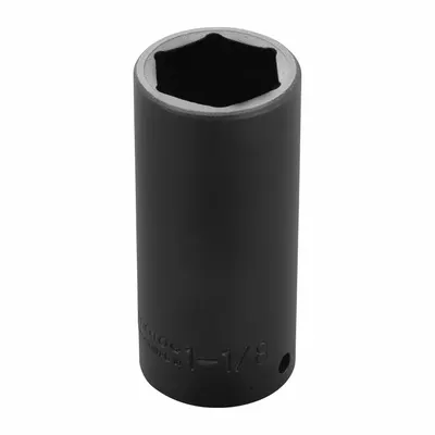 PROTO Impact Socket: 1/2 in Drive Size, SAE, 1 1/8 in Socket Size, 6-Point, Deep - 1/2" Drive Impact Sockets