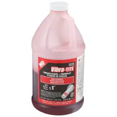 VIBRA-TITE High-Strength Threadlocker: 140, Red, High-Temp Resistant, 33.81 fl oz - High-Strength Threadlockers (Red)