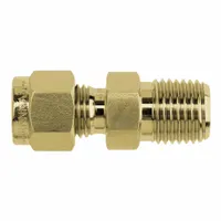 BRENNAN INDUSTRIES Compression Fitting Adapter: 1/4 in OD x 1/4 in Pipe Size, Tube x MNPT, Brass (MPN N2404-04-04-B)