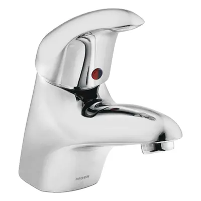 MOEN Low Arc Bathroom Faucet: M-Dura, Brass, Chrome Finish, 1.2 gpm Flow Rate - Single-Post Handle Bathroom Faucets
