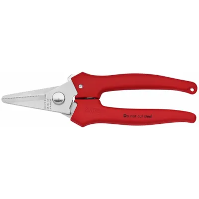 KNIPEX Industrial Shears: Right-Hand, 5 1/2 in Overall Lg, Straight, Stainless Steel - Spring-Assisted Shears