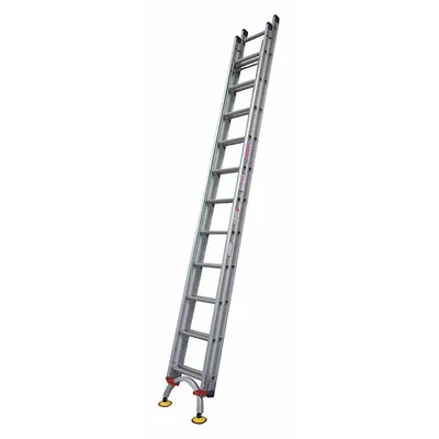 TIVOLI Extension Ladder: 24 ft Ladder Size, Aluminum, 300 lb Load Capacity, 43 lb Wt - Leg Leveling Lightweight Aluminum Extension Ladders
