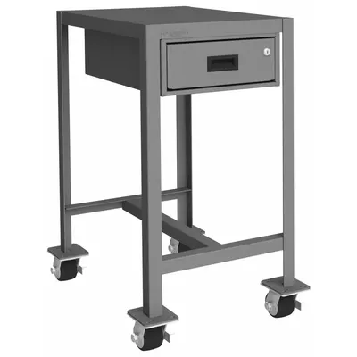 DURHAM MFG Work Table: Fixed Ht, Steel, 24 in x 18 in - Steel-Top Mobile Worktables