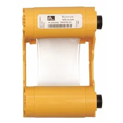 Full-color ribbon for ID card printers. Each roll yields 165 prints. Measures 2 1/4 in height by 4 in width. Used for printing identification cards, such as employee badges, visitor passes, and access control cards.