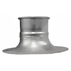 Steel bellmouth adapter hood for transitioning airflow between duct diameters. Features a 6-inch inlet and 12-inch outlet, with 6-inch overall length. Designed for 12-inch duct diameter systems. Used in industrial ventilation, dust collection, and material handling to reduce turbulence and pressure drop.