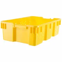 ORBIS Stacking and Nesting Tote: 7.5 gal, 23 7/8 in x 16 in x 7 1/4 in, Yellow, Lid Not Included (MPN SNX2416-7 Ylw)