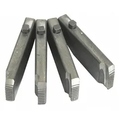 NPT pipe dies for threading 1 in to 1-1/4 in pipe. Suitable for alloy, conduit, galvanized steel, iron, and steel. Cuts right-hand threads. Used with compatible threading machines for pipe threading applications.