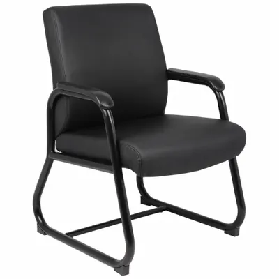 BOSS Frame Chair: Black, Black, 0 Casters/Glides, 23 in Overall Wd, 34 in Overall Ht - Guest & Side Chairs