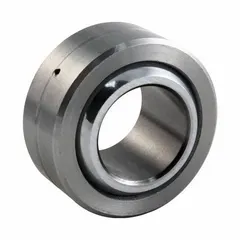 Inch-system spherical bearing with 3/16 in bore diameter, 9/16 in outside diameter, and 0.218 in outer ring width. No liner. Stainless steel construction for corrosion resistance. Used in machinery linkages, pivots, and steering systems.
