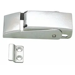 This release-to-open draw latch is constructed of stainless steel. It is used to secure access panels, cabinets, and enclosures in industrial machinery, electrical panels, and HVAC equipment. Dimensions: 25/32 in depth, 3 5/32 in height, 1 5/16 in width.