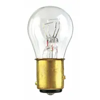 Incandescent lamp with BAY15d double-contact indexed bayonet base, S8 bulb shape, 28V AC rating, and white light output. Suitable for sign lighting and industrial indicator applications where secure base indexing is required