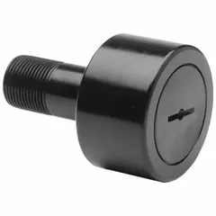 Standard-duty inch-system cam follower with a 2 3/4 inch diameter, bearing steel stud, single row of rollers, double-sealed construction, and screwdriver slot drive. Used for tracking cam profiles or supporting linear motion in industrial machinery such as automation, packaging, and material handling equipment.