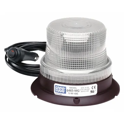 ECCO Beacon Light: Flashing Beacon, White, 3 7/8 in Overall Ht, LED - Vehicle Flashing Beacons